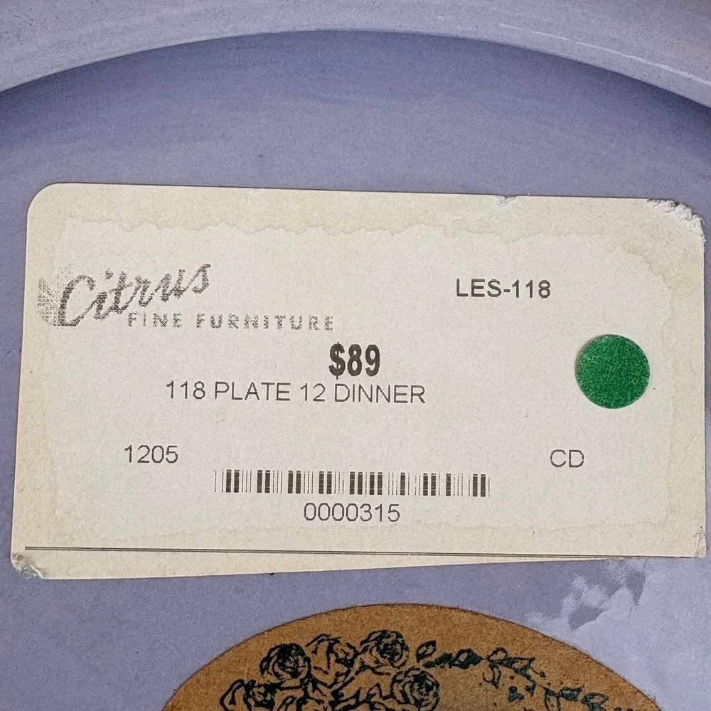Lesal Home Hand Painted Floral Dinner Plate Pink Rose‎ Cottagecore Decor